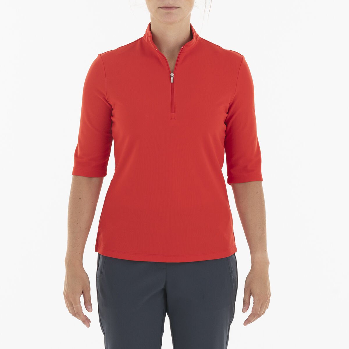Women's polo shirts cheap with elbow length sleeves